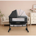 Baby Cradle, Freestanding Bedside Bassinet, 3-in-1 Convertible Bassinet with 360° Swivel Wheels