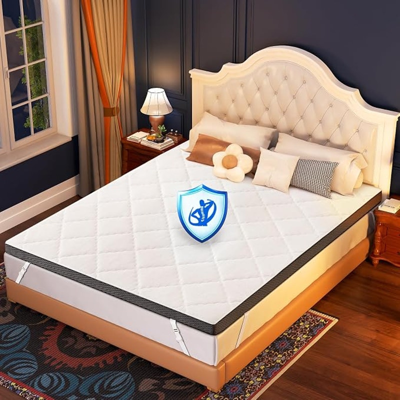 Glendan Firm Mattress Topper Full:3 In High Density Foam for Back Pain, CertiPUR-US Oeko-Tex, 75x54