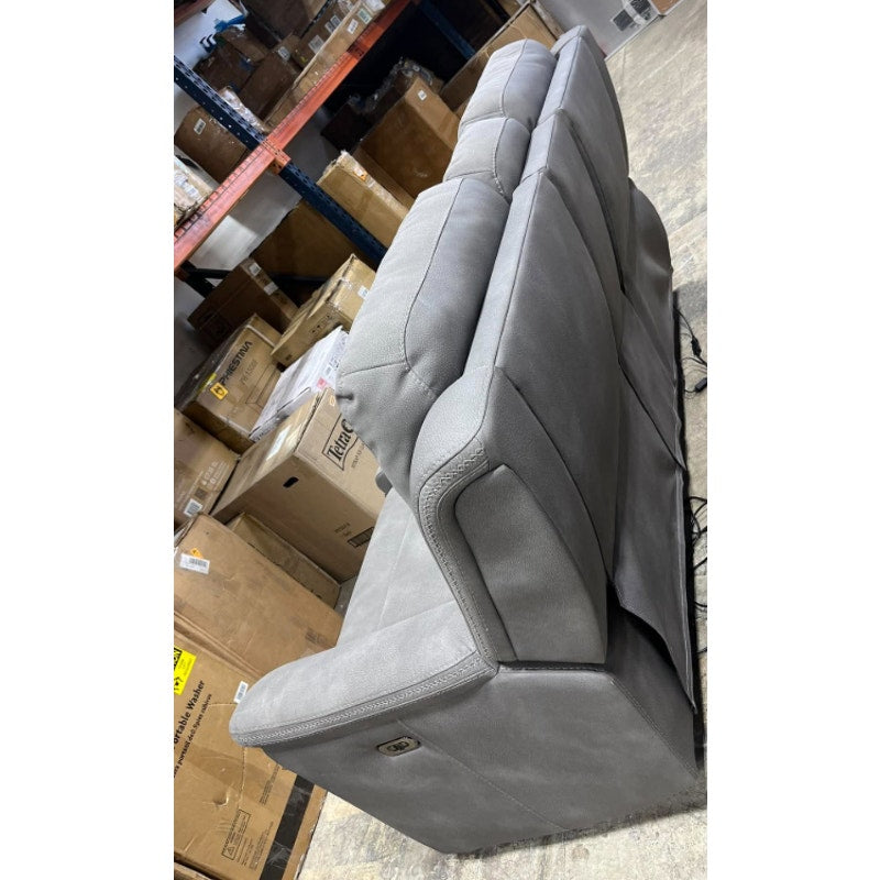 Signature Design by Ashley Power Reclining Loveseat Sofa with Console Faux leather look