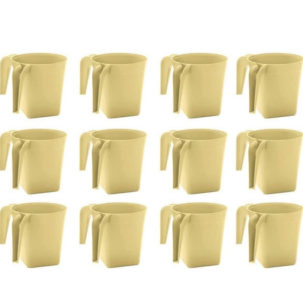 YBM Home Square Plastic Wash Cup, Long-Lasting, for Ritual Hand Washing, 1332Beige-12