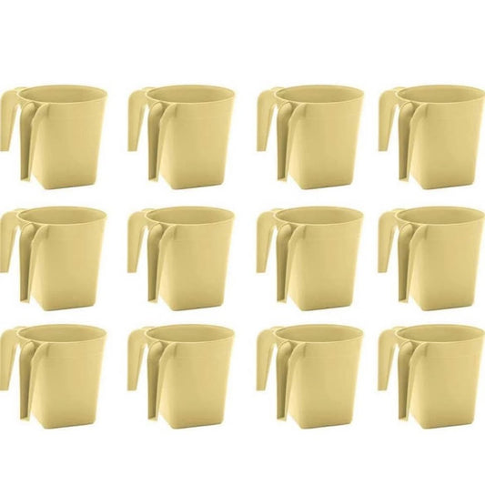 YBM Home Square Plastic Wash Cup, Long-Lasting, for Ritual Hand Washing, 1332Beige-12