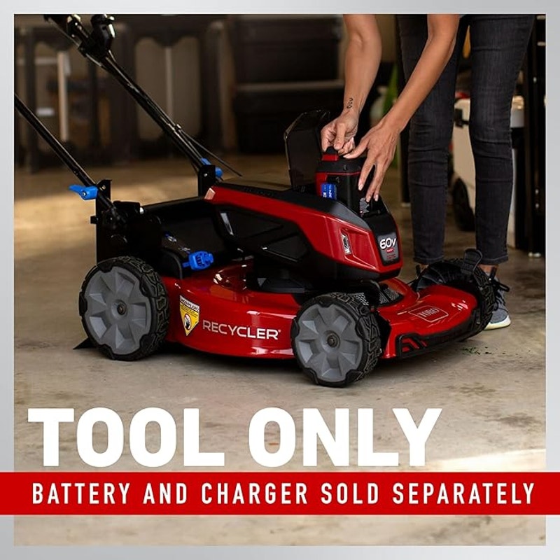Toro 60V MAX* 22 in. Recycler® w/Personal Pace® Lawn Mower - Battery/Charger Not Included, Black/Red