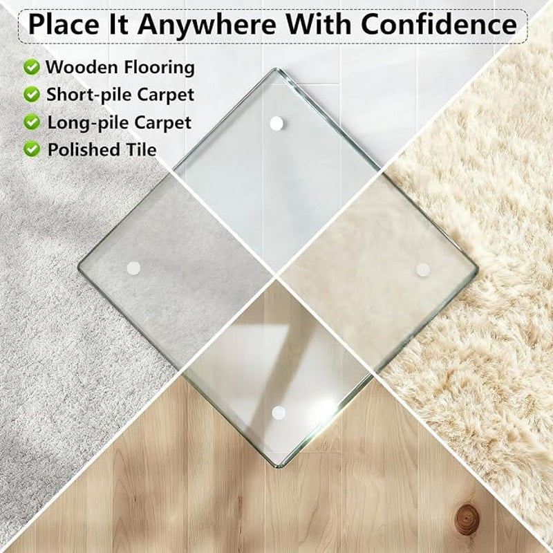 Tempered Glass Chair Mat for Carpet & Hard Floor, 48"x60" Chair Mat, Heavy Duty & Scratch Resistant