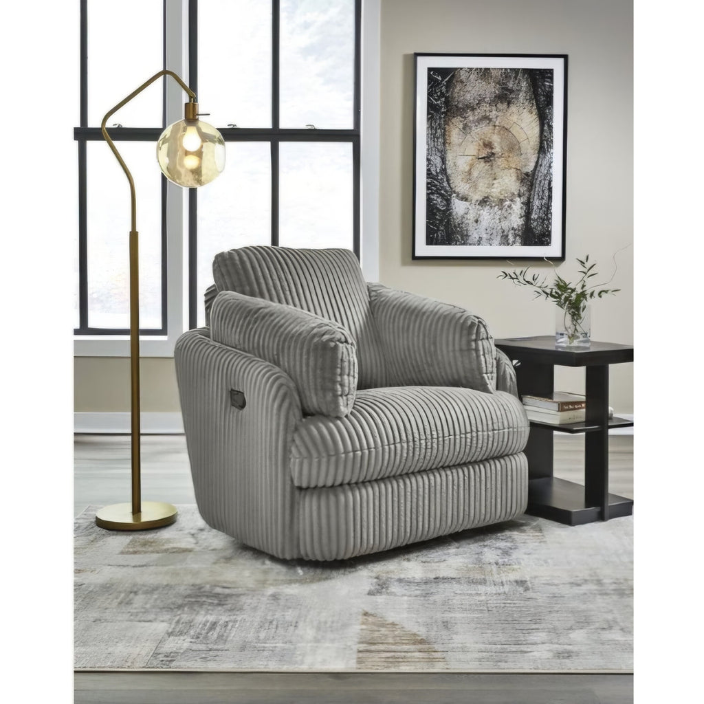 Signature Design by Ashley Tie-Breaker Swivel Glider Recliner, 2 Bolster Pillows, Hidden Storage