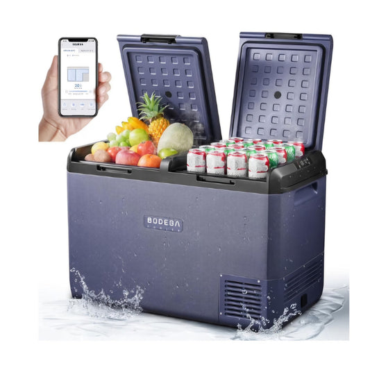 BODEGACOOLER 12 Volt Car Refrigerator, 79QT(75L) IPX4 Waterproof Electric Cooler
