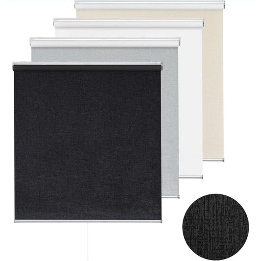 ChrisDowa  Blinds Cordless Blackout Roller Shade with Spring System, Black, 37" W x 72" H