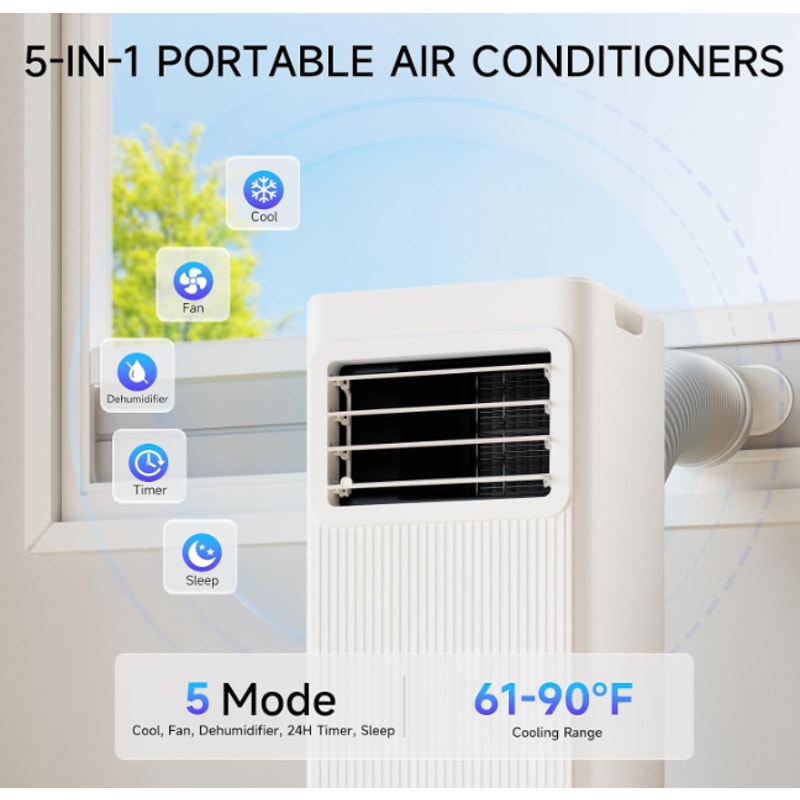 Portable Air Conditioners 16,000 BTU 5-in-1 Air Conditioner Portable Up to 850 Sq.Ft., Portable AC