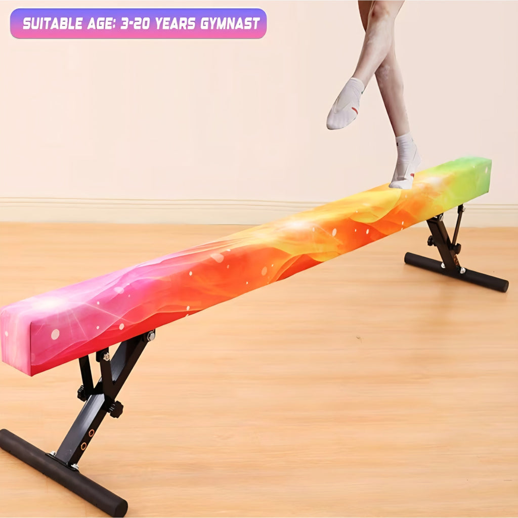 Adjustable Balance Beam 8 ft Gymnastic Beam Adjustable Height for Kids and Teenage