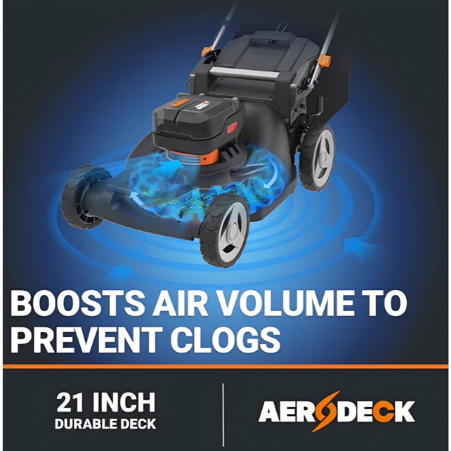 Nitro 21" Cordless Lawn Mower, Brushless Electric Mower for 1/2 Acre, Push Lawn Mower
