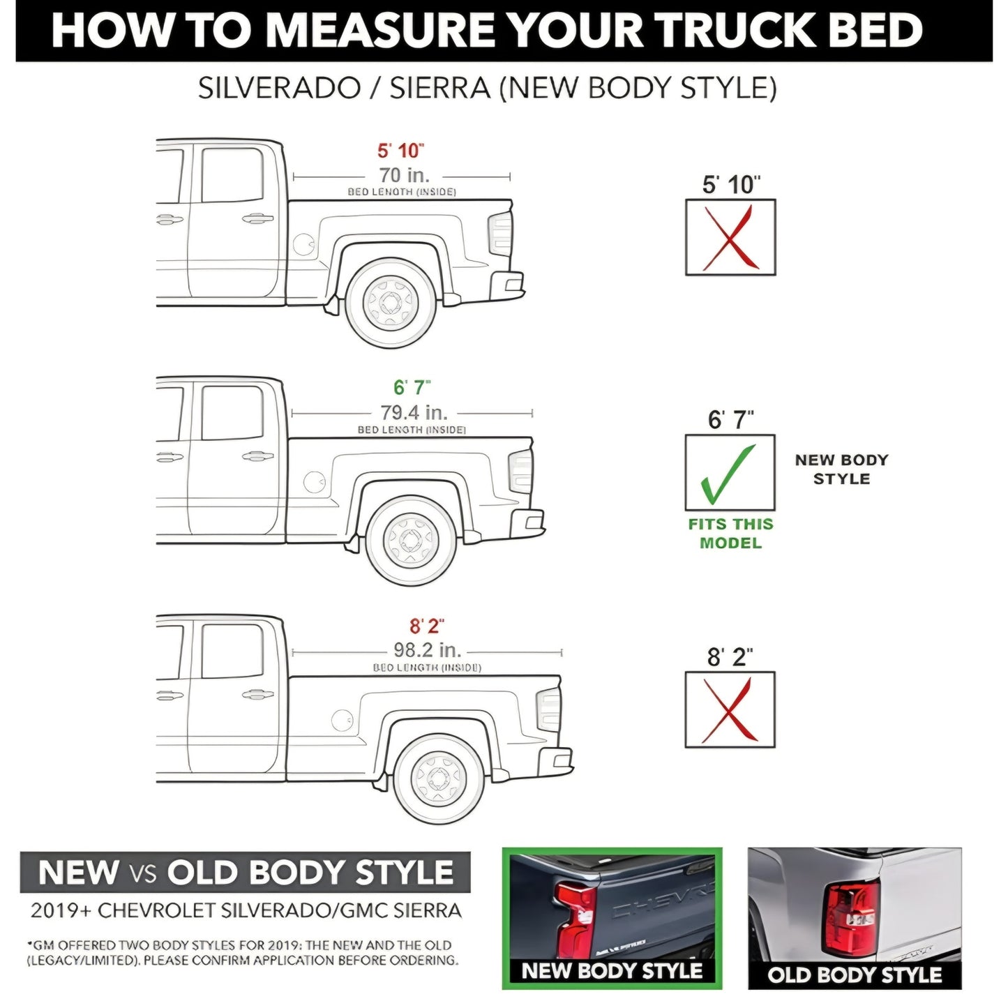 Gator Soft Roll Up Truck Bed Tonneau Cover 2019-2026 Chevy/GMC Silverado/Sierra 6'7" Bed