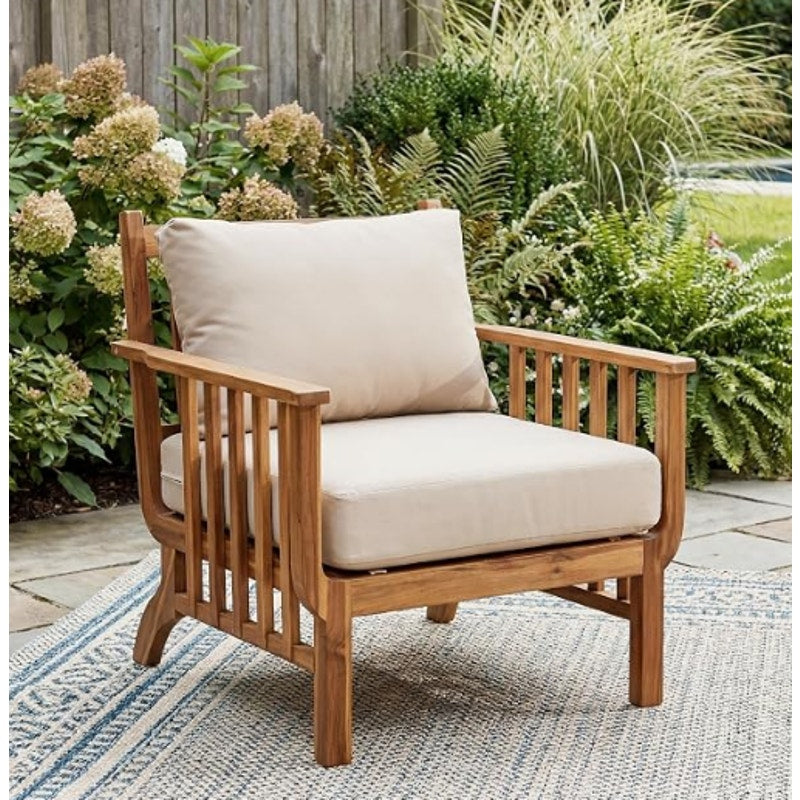 Christopher Knight Home Acacia Wood Outdoor Patio Club Chair,