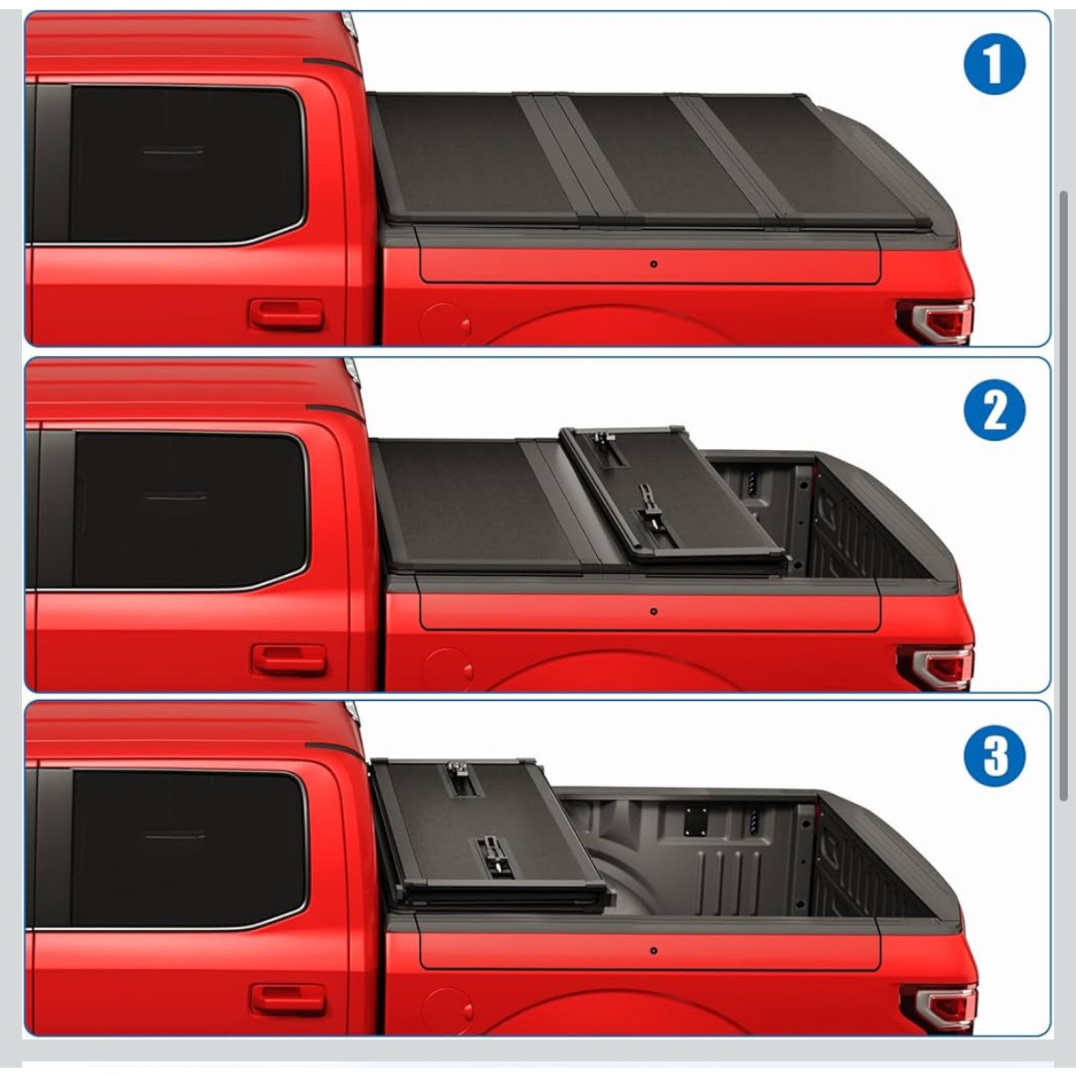 Hard Tri-Fold Tonneau Cover for 2009-2025 Ram 1500 5.7ft Bed (67.4")
