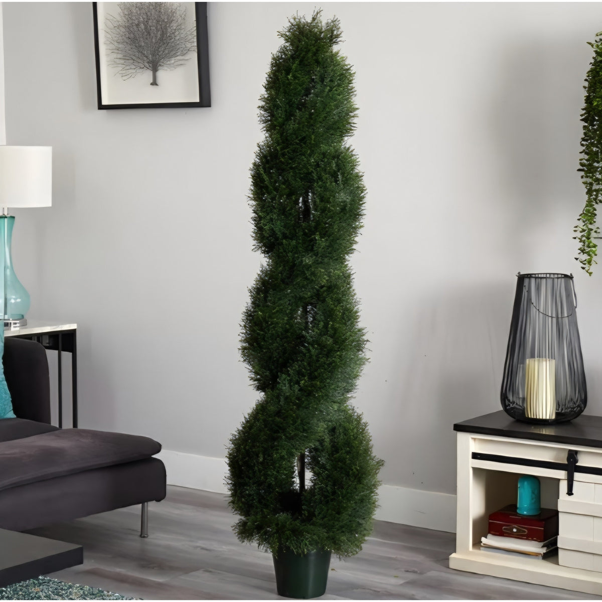 Artificial plant, Natural Double Pond Cypress Spiral Topiary UV Resistant (Indoor/Outdoor)