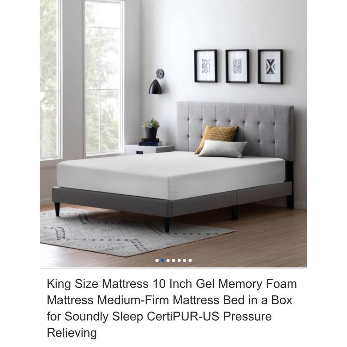 King Size Mattress 10 Inch Gel Memory Foam Mattress Medium-Firm Mattress Bed in a Box for Soundly Sl