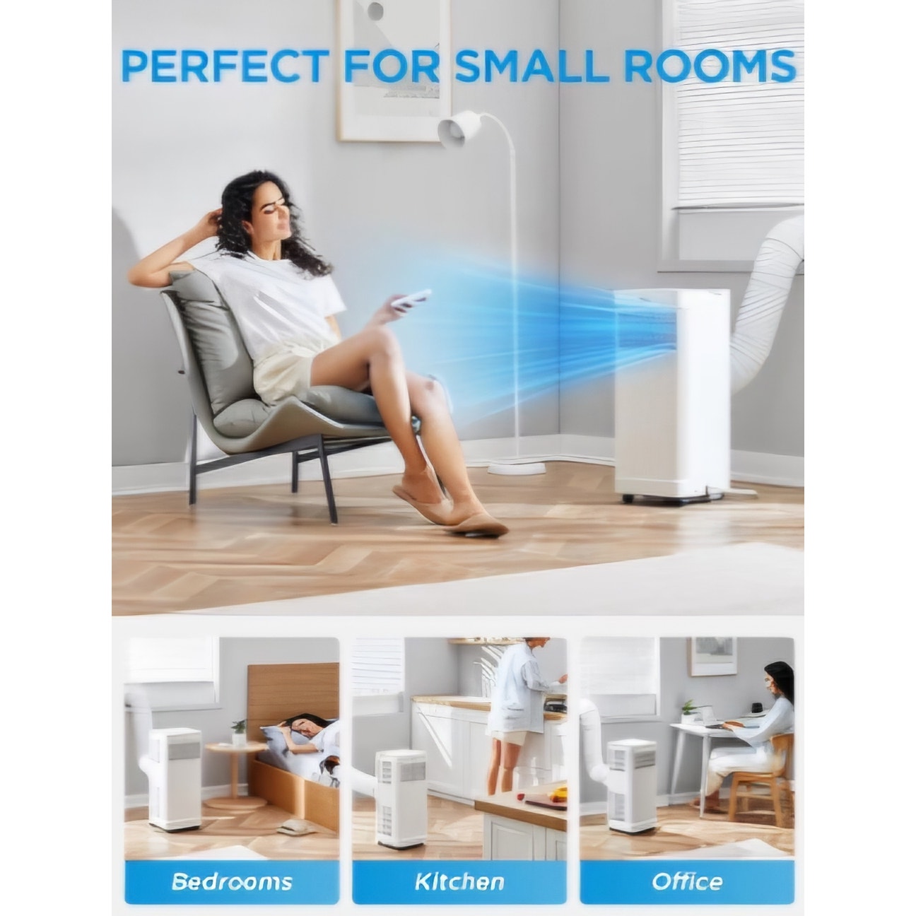 Midea 10,000 BTU ASHRAE (7,100 BTU SACC) Portable Air Conditioner Smart Control up to 300 Sq. Ft