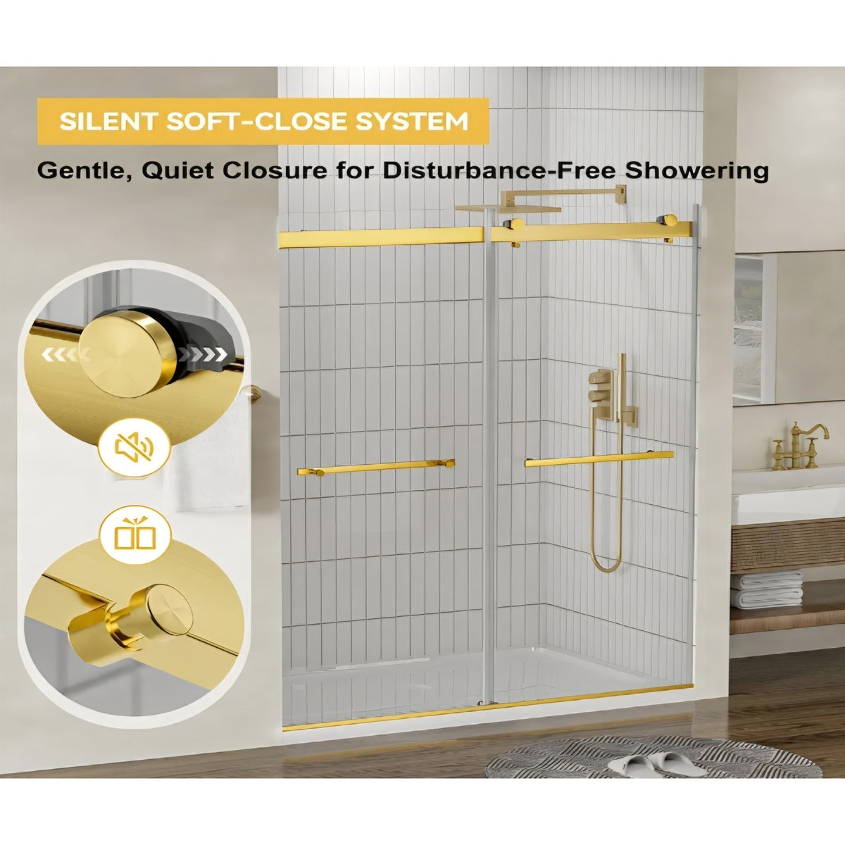 Frameless shower Door- Glass & Handles ONLY- Missing Hardware-AS-IS