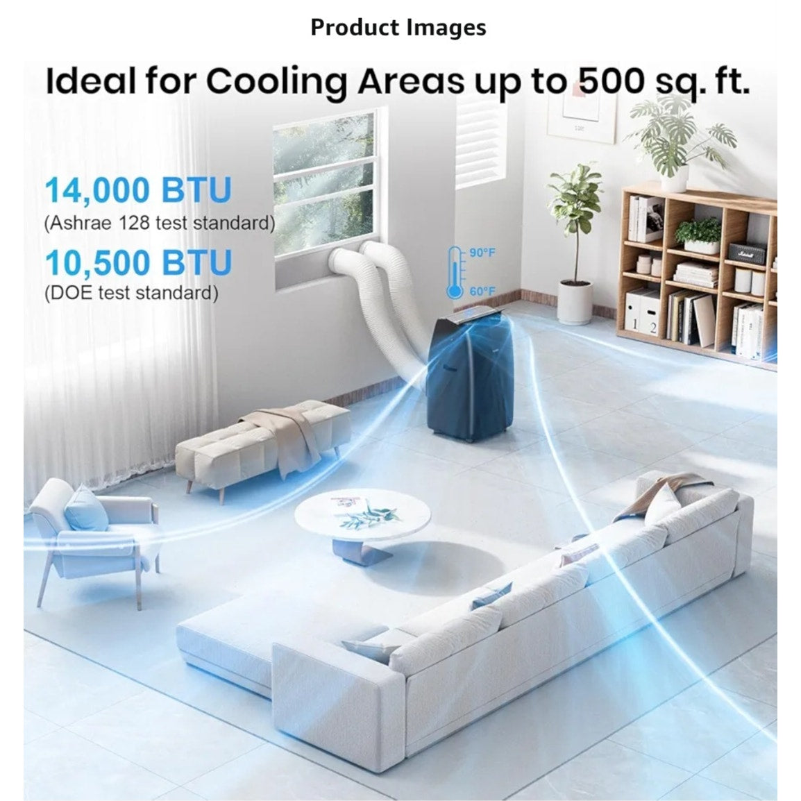 Dual Hose Portable Air Conditioner, [2025 Upgraded] Full DC Inverter Compressor, Energy-Saving 13.6