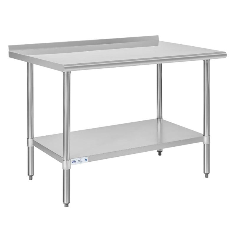 Hally Stainless Steel Table for Prep & Work 30" x 48" with Backsplash NSF