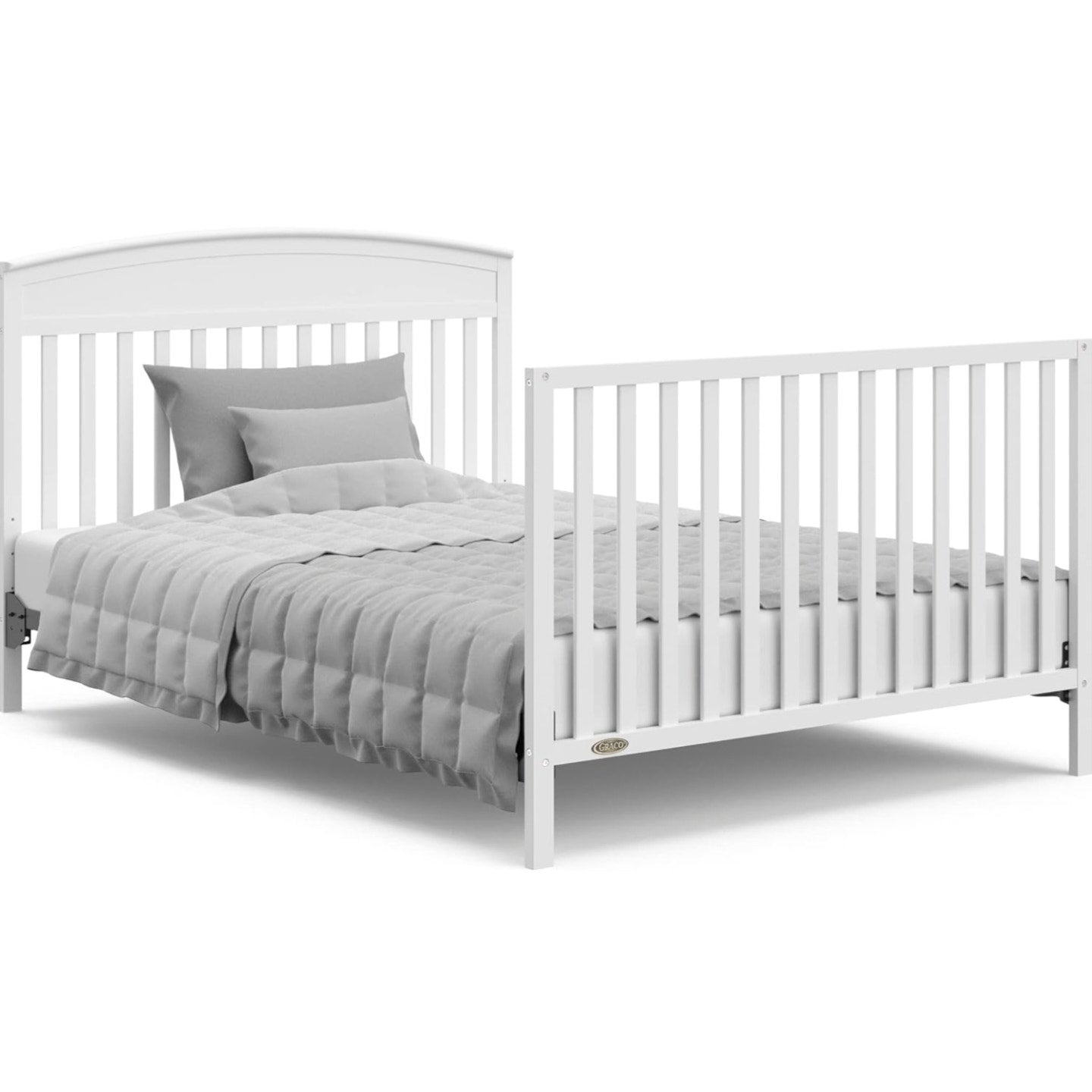 Graco Benton 5-in-1 Convertible Crib (White) – GREENGUARD Gold Certified, Converts from Baby Crib