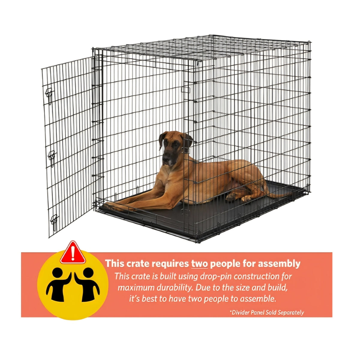 Dog Crate for Pets 54-Inch Drop Pin Crate for Giant Breeds Over 100 lbs