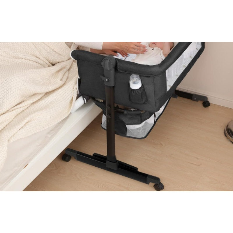 Baby Cradle, Freestanding Bedside Bassinet, 3-in-1 Convertible Bassinet with 360° Swivel Wheels