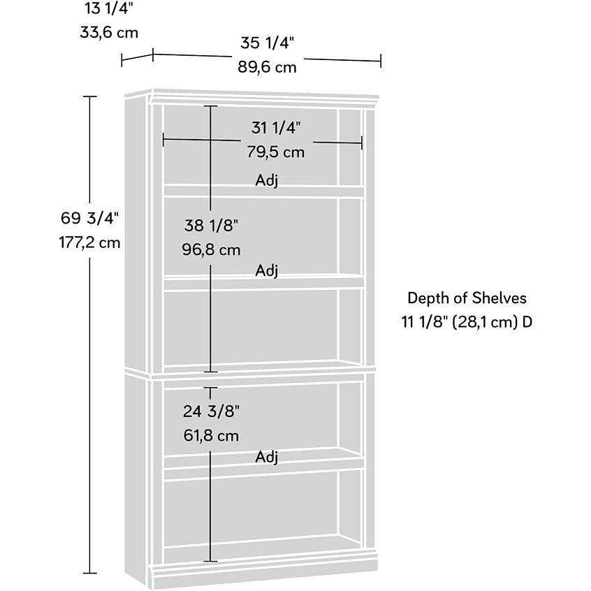 Sauder Miscellaneous Storage 5-Shelf Bookcase/ Book shelf, Select Cherry finish