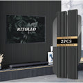 RITOLLO Wood Slat Panels for Wall 2-Piece 94.5"×11" Matte Black