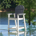 OTSUN Outdoor Bar Stool Chair, Patio Counter Stool with High Back, All-Weather Wooden Stool