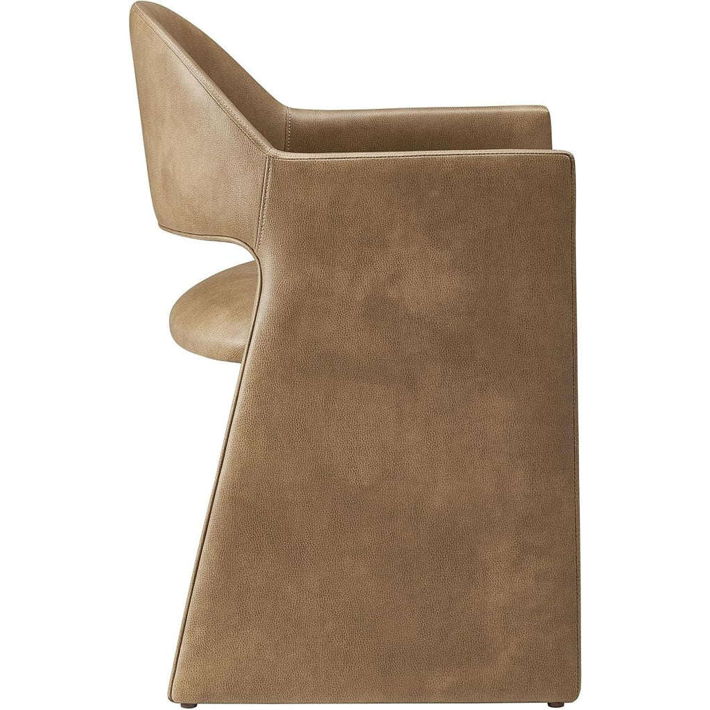 Modway Talia Vegan Leather Dining Armchair in Toast. 22"D x 23"W x 31"H. side chair.