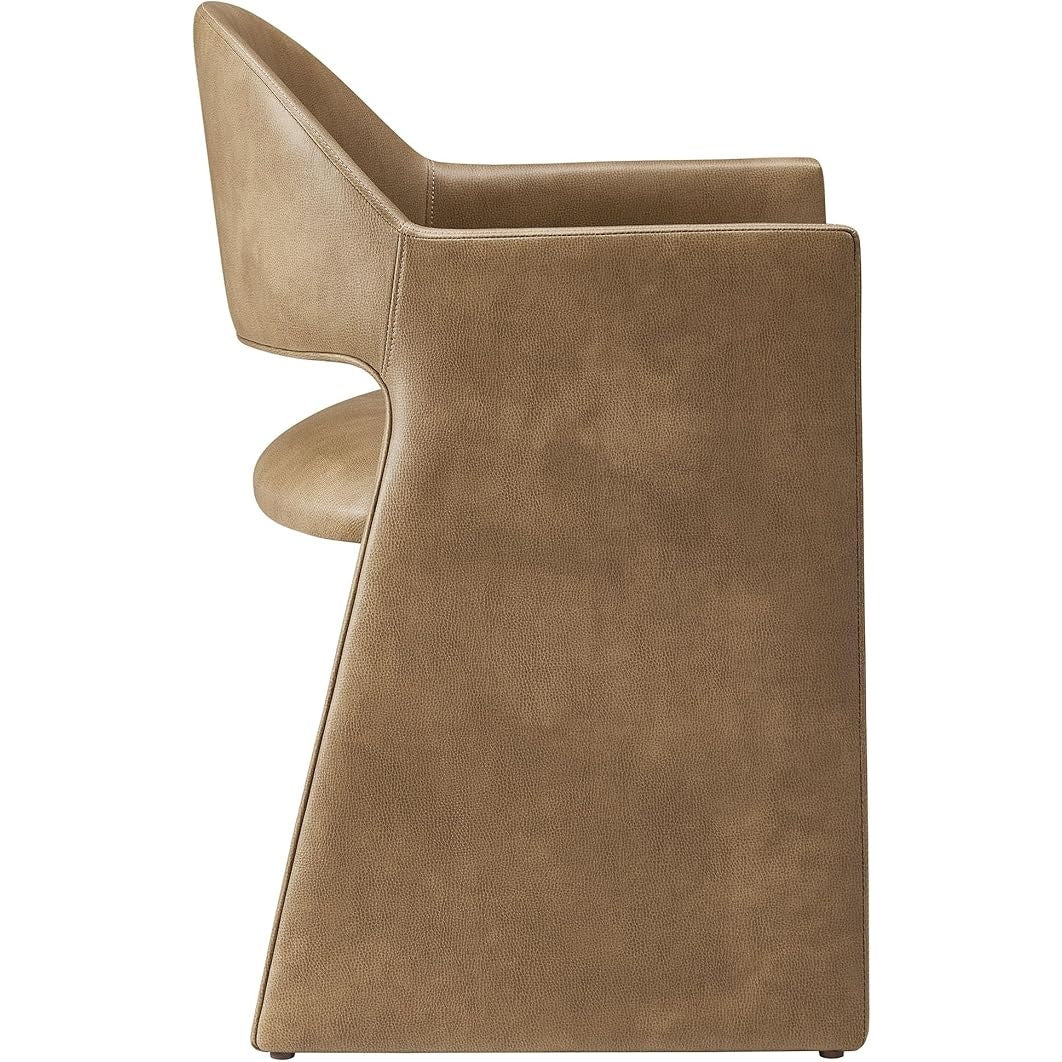 Modway Talia Vegan Leather Dining Armchair in Toast. 22"D x 23"W x 31"H. side chair.