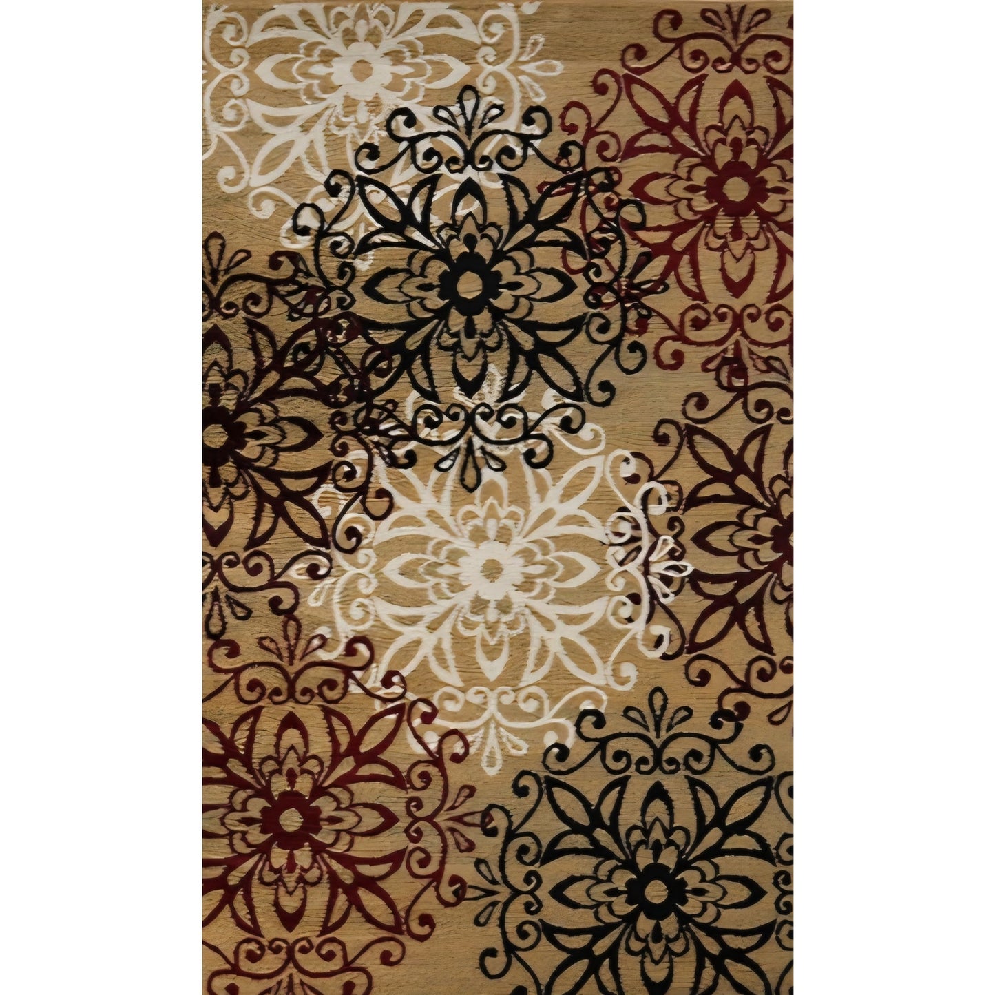 Superior Millbrae Floral Medallion Indoor Area Rug for Living Room, Bedroom 10 X 8 ft, Gold