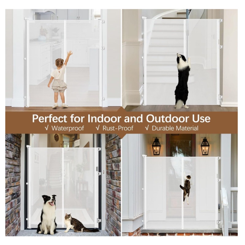 Reinforced 72" X 55" Extra Tall Pet Gate for Cats, No Jumping Over/Crawling Under