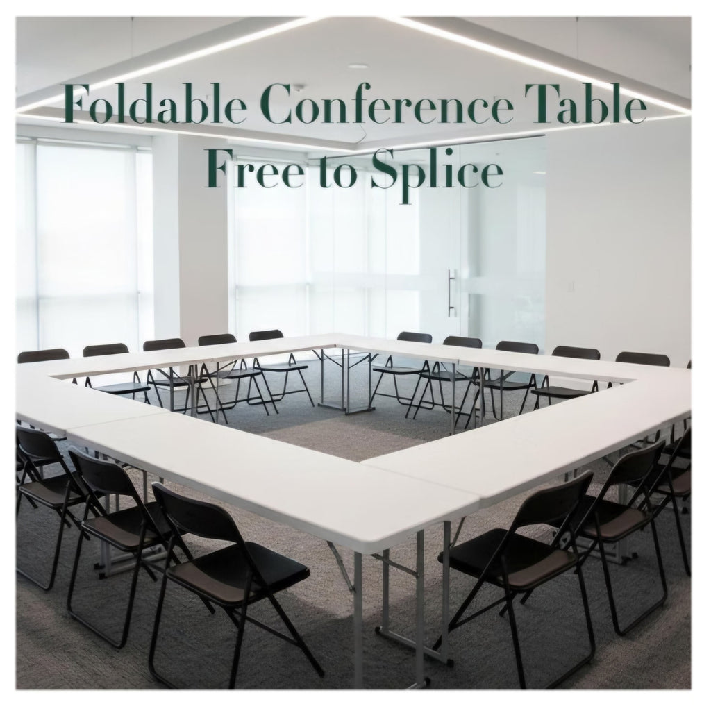 6 FT Narrow Folding Table 2 PCS, Tabletop Fold-in-Half, Thickened HDPE Material