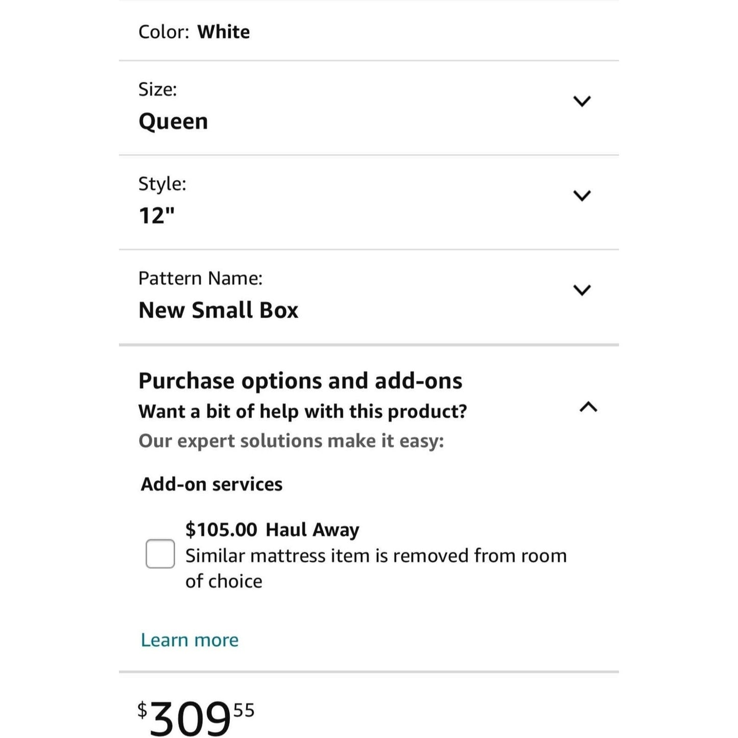ZINUS 12 Inch Green Tea Memory Foam Mattress Queen
