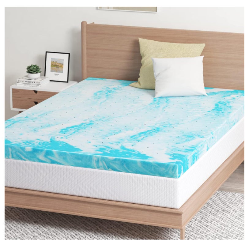 EGO 3 Inch Queen Mattress Topper Gel Memory Foam for Pressure Relief Cooling Gel Infused