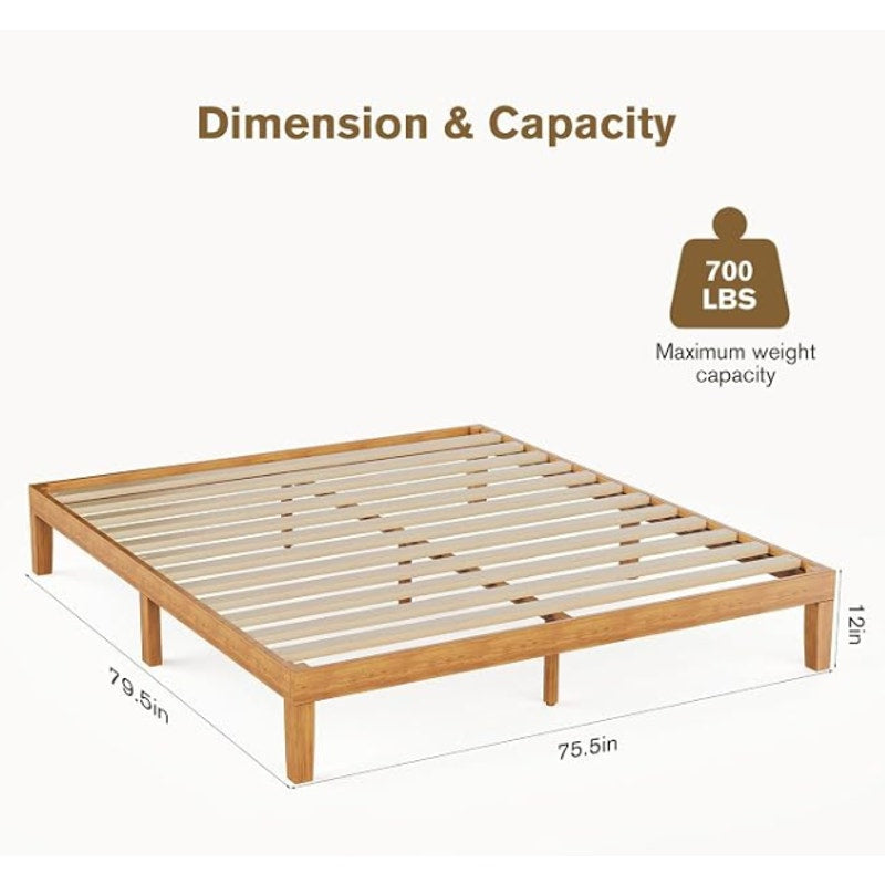 OLIXIS King Size Bed Frame, Platform Bed Frame, Underbed Storage | King Size Bed Frame