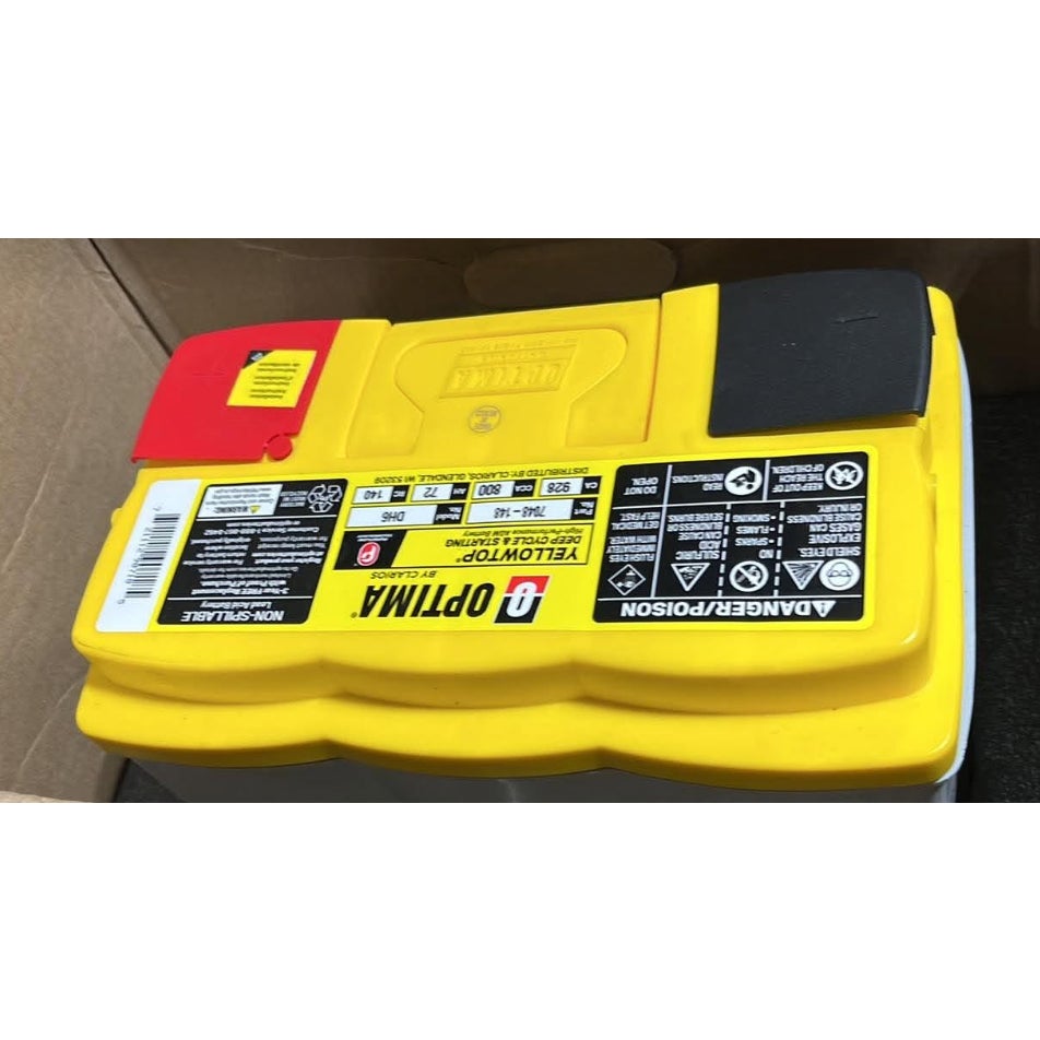 Optima Yellow AGM Top Post Battery Group Size 48 H6 800 CCA 140 Minute RC - YEL48