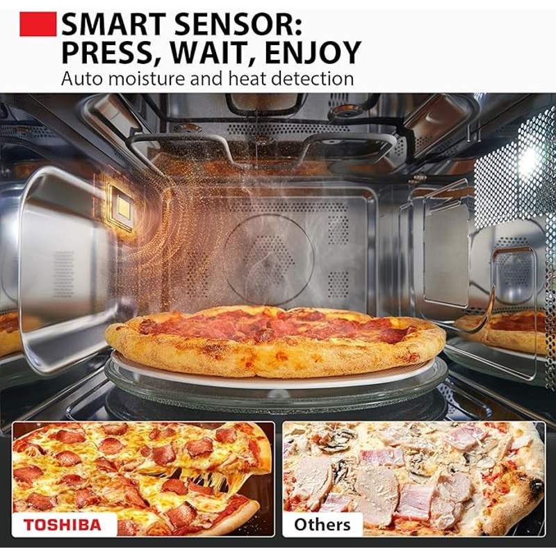 Toshiba Air Fryer Combo 4-in-1 Countertop Microwave Oven, Smart Sensor, Convection, Mute Function.