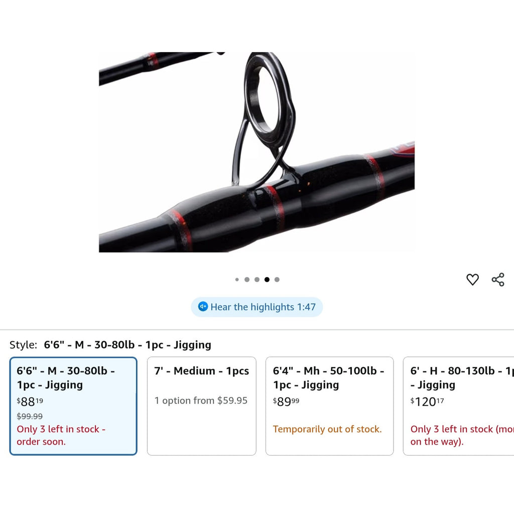 Penn Rampage Boat Spinning Fishing Rod