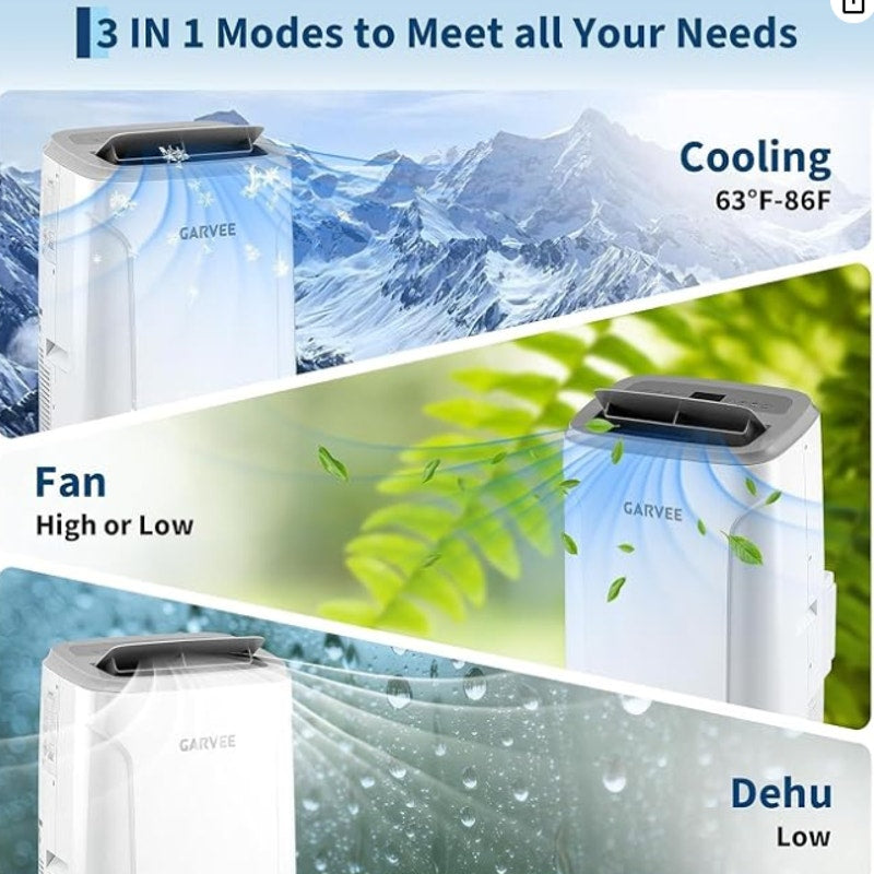 Garvee 14,000 BTU Portable Air Conditioner, 3-in-1 Portable AC for Rooms