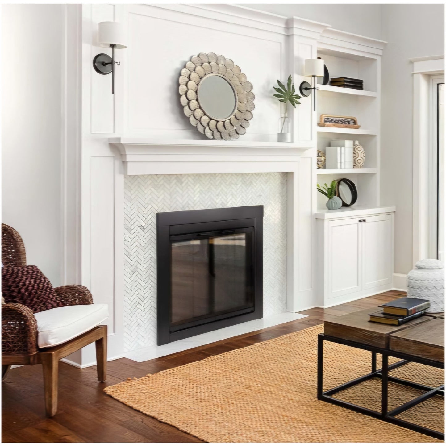 Pleasant Hearth AT-1001 1111 fireplace screen, Black Medium