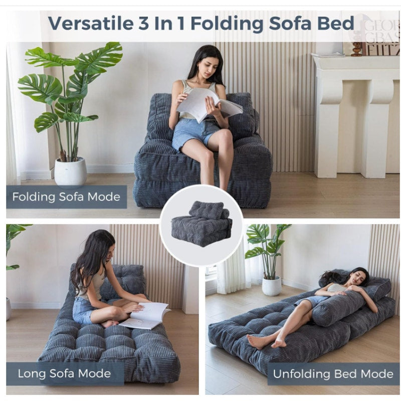 MAXYOYO Folding Sofa Bed, Convertible Chair Bed with Pillow