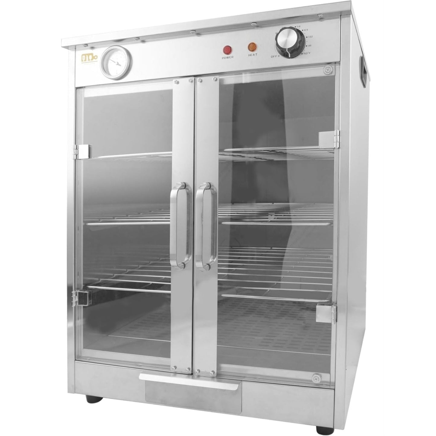 4-Shelf Electric Hot Box Food Warmer Accommodating up to (8) 16" Pizza Boxes, Countertop Heated