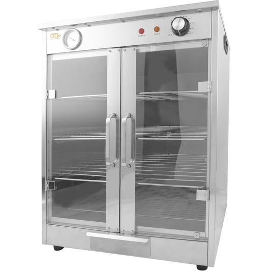 4-Shelf Electric Hot Box Food Warmer Accommodating up to (8) 16" Pizza Boxes, Countertop Heated