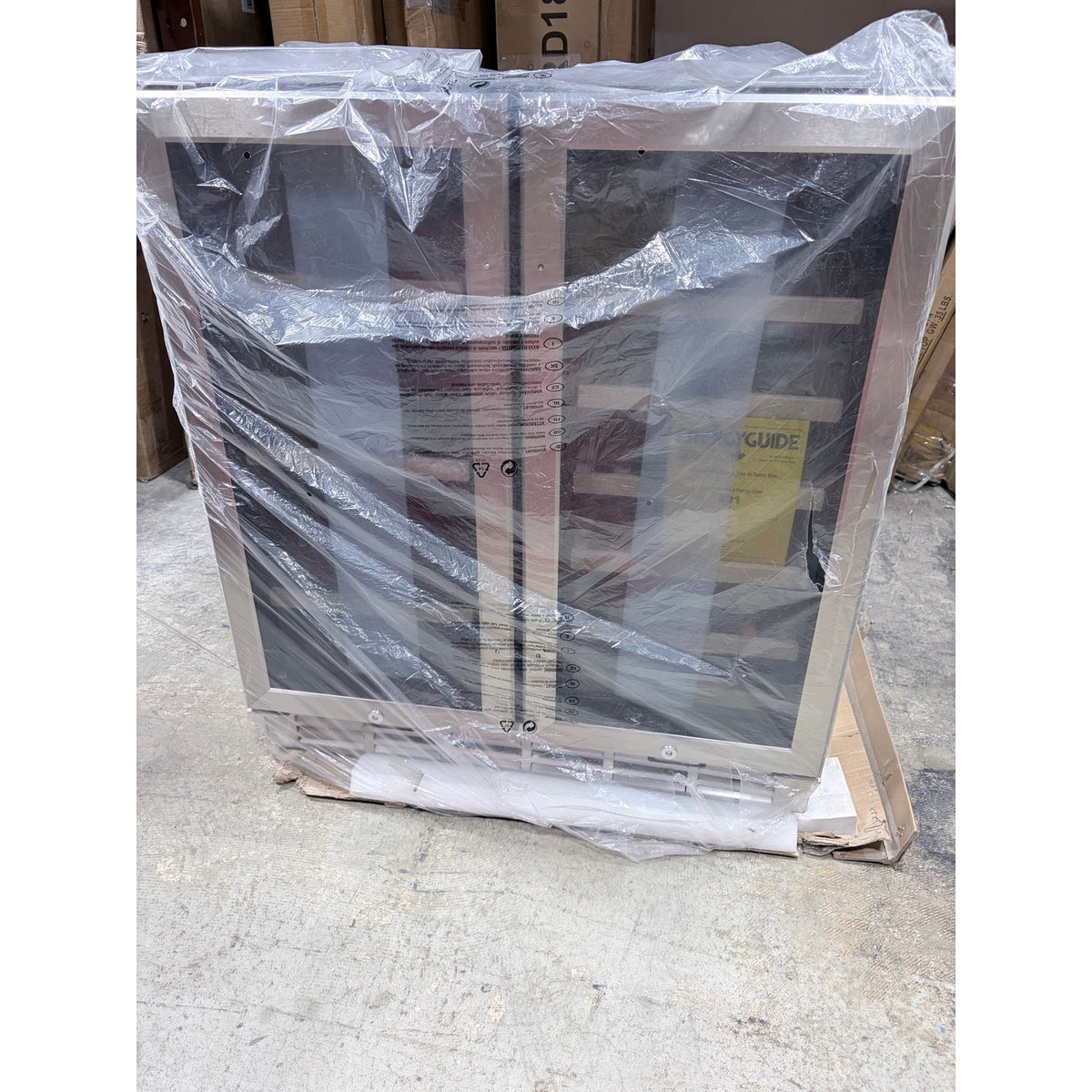 Wine and beverage refrigerator 30 inch dual doors.