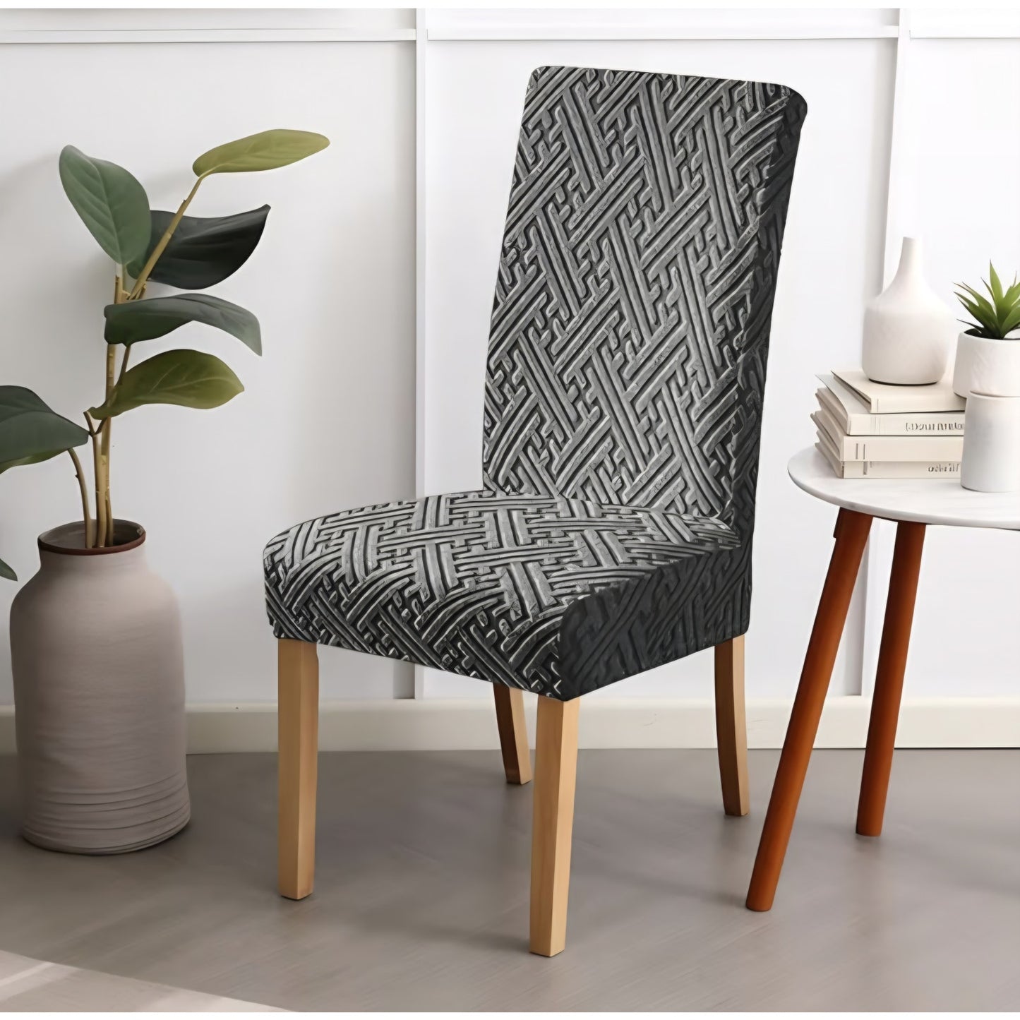 Chair Covers, Stretch Jacquard Dining Room Chair Covers Set of 6,