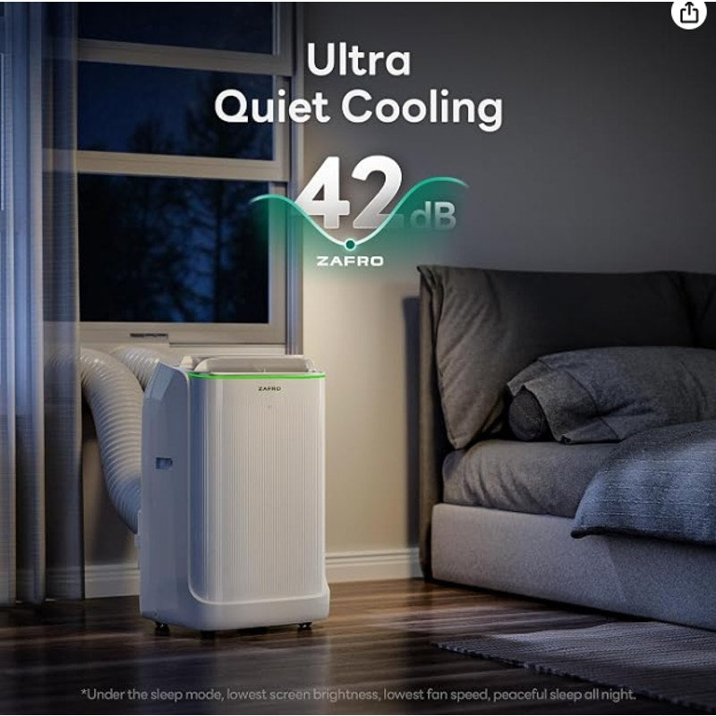 ZAFRO Smart Inverter Portable Air Conditioners, 14000 BTU (10000 BTU SACC) Dual Hose Portable AC