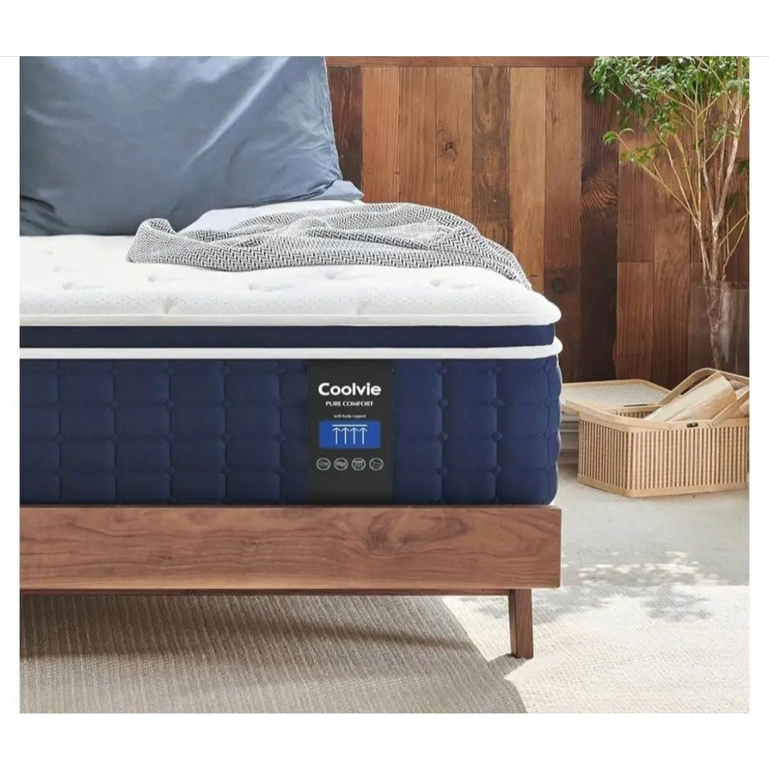 Coolvie California King Mattress 12 Inch, Medium Feel Cal King Mattress in a Box, Hybrid Individual