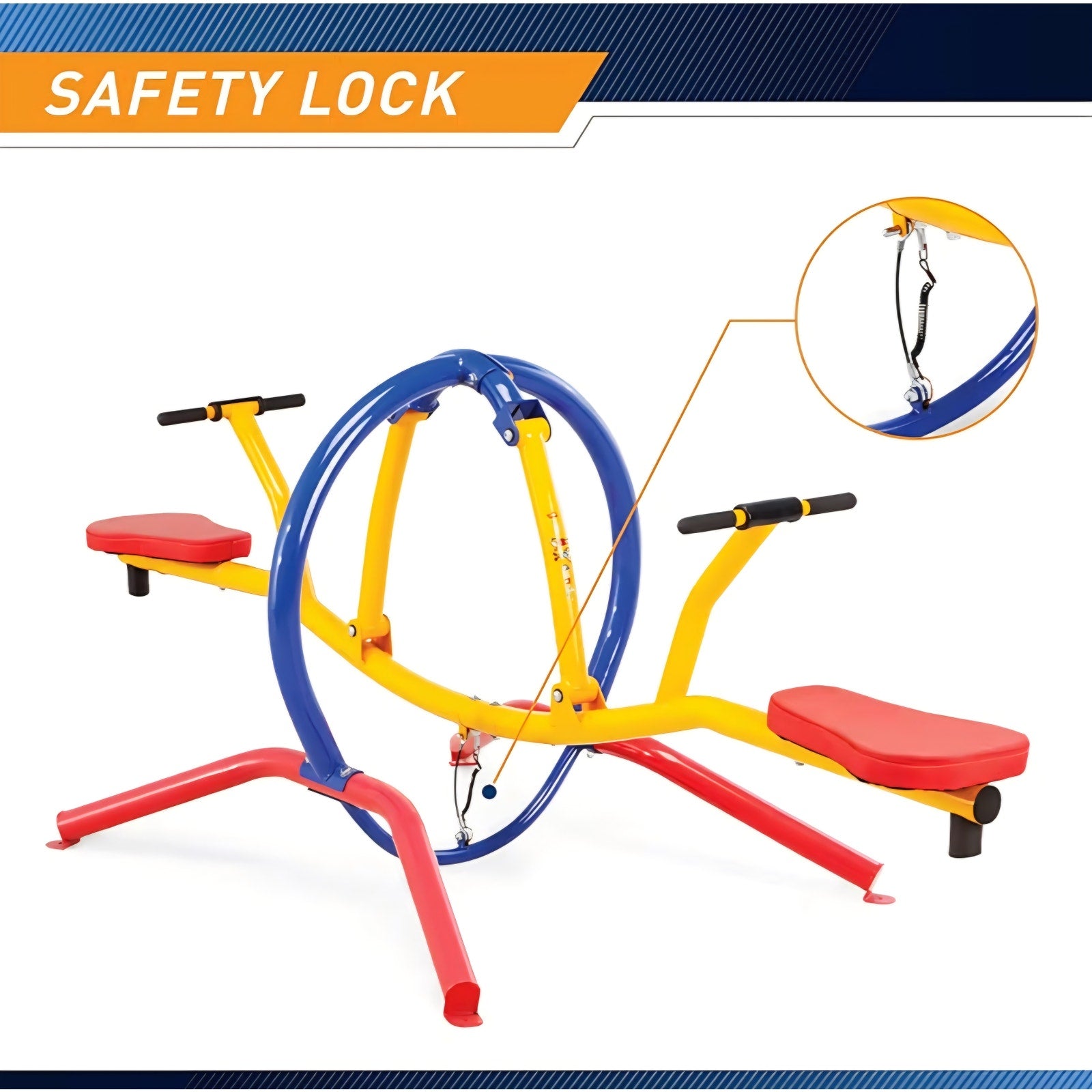 Gym Dandy Indoor & Outdoor Playground Equipment Teeter Totters, 360 Spinning Seesaw