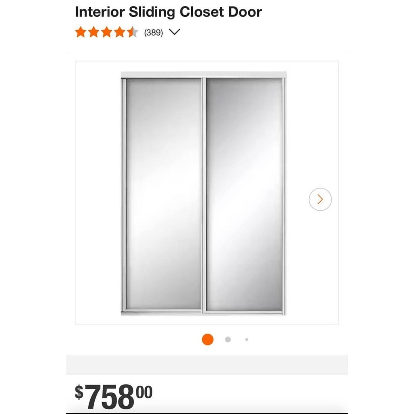 Contractors Wardrobe 60 in. x 81 in. Concord White Aluminum Frame Mirrored Interior Sliding Closet D